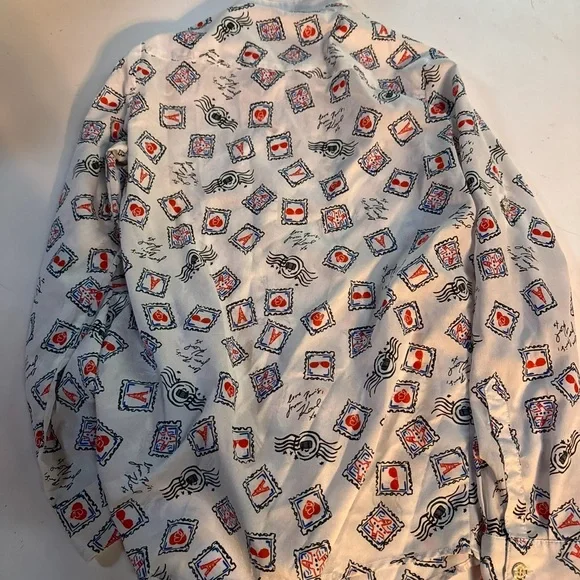 “love Letters” Karl Lagerfeld White Pattern Shirt size large - Picture 6 of 7